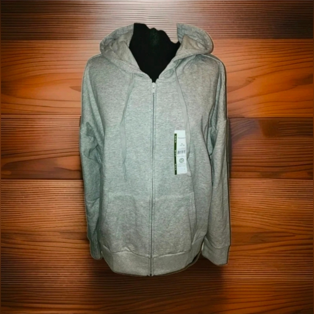 Womens Time and Tru Long Sleeve Warm and SOFT Fleece Hooded Sweatshirt Jacket XL